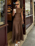 SC Polka Dot Printed Sleeveless Maxi Dress GAXB-A725DS