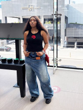 SC Plus Size Fashion Irrgular Loose Jeans GYLN-6911
