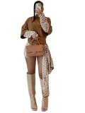 SC Long Sleeve Stripe Patchwork Two Piece Short Set CH-26053