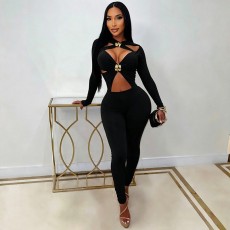 SC Hollow Out Long Sleeve Jumpsuit GFCF-1603