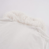 SC Long Sleeve Solid Color Fur Two Piece Skirts Set GPKJ-MR52039