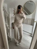 SC Solid Color Zipper Two Piece Pants Set YMZY-2302