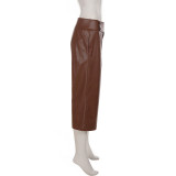 SC Retro Fashion Leather Seventh Pants GPKJ-MR52541