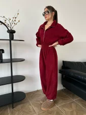 SC Long Sleeve Solid Color Jumpsuit YMZY-56156