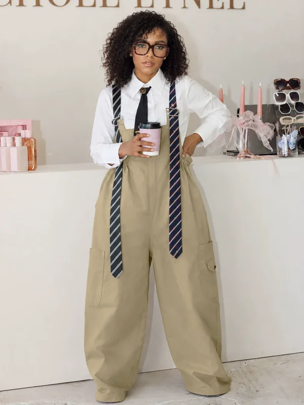 SC Loose Casual Wide Leg Overalls Jumpsuit ZSD-0790
