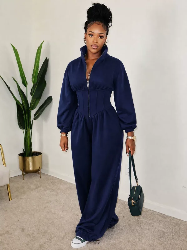 SC Long Sleeve Zipper Casual Jumpsuit CM-61012