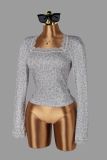 SC Leopard Printed Lace Edge T Shirt YWXS-K26L3066