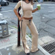 SC Color Block V Neck Two Piece Pants Set GZJQ-K6S19905A
