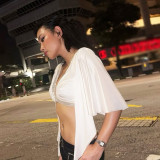 SC Sequin Patchwork V Neck Tops XEF-K6L18897A