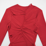 SC Hollow Out Long Sleeve Bodysuit GDSF-D26BS411