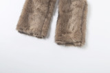 SC Fluffy Patchwork Sexy Vest Two Piece Pants Set XEF-K6S15085A