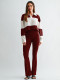 SC Contrast Color Patchwork Long Sleeve Pant Suit CH-26055