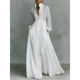 SC Plus Size Solid Color Long Sleeve Maxi Dress GQLK-1.31