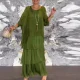 SC Plus Size Chiffon Mesh Bat Sleeve Maxi Dress GQLK-8699
