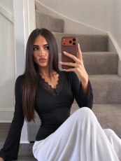SC Long Sleeve Lace V Neck T Shirt YWXS-K26L3039