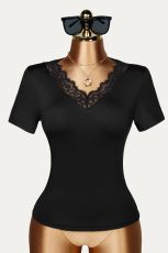 SC Lace Patchwork Short Sleeve T Shirt GXIY-K26L2665
