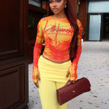 SC Leoaprd Printed Long Sleeve Two Piece Pants Set GJYO-JS919291