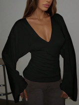 SC V Neck Long Sleeve Top GXIY-K25L1508