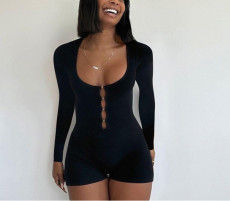 SC Hollow Out Long Sleeve Romper GHYX-PH077