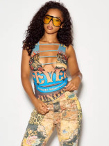 SC Letter Printed Sleeveless Tank Top GNJF-NJ9020