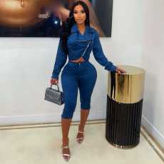 SC Long Sleeve Zipper Two Piece Pants Set MEM-88732