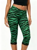 SC Zebra Stripe Lace Patchwork Seventh Pants GNJF-Z002