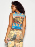 SC Letter Printed Sleeveless Tank Top GNJF-NJ9020