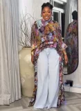 SC Fashion Printed Shawl Cape Long Shirt GFXI-fx996