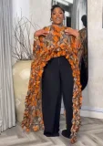 SC Fashion Printed Shawl Cape Long Shirt GFXI-fx996