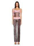 SC Lace Leopard Printed Sling Vest Two Piece Pants Set SHD-8136