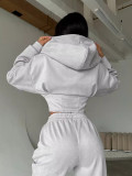 SC Zipper Long Sleeve Hooded Sweatshirt Sport Pants Suit GLXF-C56105