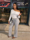 SC Slash Shoulder Long Sleeve Two Piece Pants Set YWXS-K26L3053