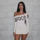 SC Letter Printed Long Sleeve Mini Dress GKYS-2635