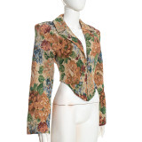 SC Casual Printed Long Sleeve Zipper Coats GSZM-D26TP385