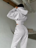 SC Zipper Long Sleeve Hooded Sweatshirt Sport Pants Suit GLXF-C56105