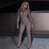 SC Long Sleeve Stripe Two Piece Pants Set GZJQ-K6S21939A