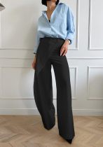 SC Solid Color Irregular Casual Straight Pants QODY-Y6076X