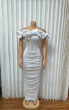 SC One Shoulder Mesh Sleeveless Evening Dress GADE-96111