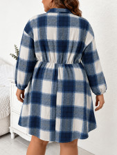 SC Long Sleeve Plaid Casual Dress HNIF-DHN247