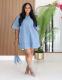 SC Short Sleeve Loose Denim Mini Dress GMYU-6752