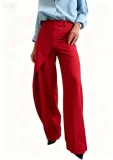 SC Solid Color Irregular Casual Straight Pants QODY-Y6076X