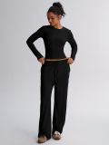 SC Long Sleeve Solid Color Two Piece Pants Set GSXL-HD251125