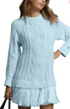 SC Plus Size Knits Patchwork Long Sleeve Mini Dress GSXL-BH3062
