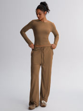 SC Long Sleeve Solid Color Two Piece Pants Set GSXL-HD251125