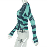 SC Stripe Printed Long Sleeve T Shirt GJYO-JT0128960