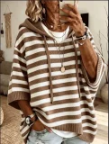 SC Plus Size Long Sleeve Knits Drawstring Hooded Sweatshirt GSXL-GCY-1523