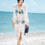 Women Romantic Chiffon Kimono Summer Lace Beach Holiday Cardigan Wrap Long Blouse