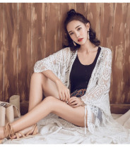 Fashion 2019 Swim Long Dress New Beach Wear Women Cover Up Summer Boho Swimsuit Cover Up Sexy Lace Hollow Out Beach Dress