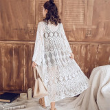Fashion 2019 Swim Long Dress New Beach Wear Women Cover Up Summer Boho Swimsuit Cover Up Sexy Lace Hollow Out Beach Dress