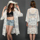Newest Europe America summer Hot sale Beach Cover Up sexy Sweet white lace long dress bikini girl lace dress 